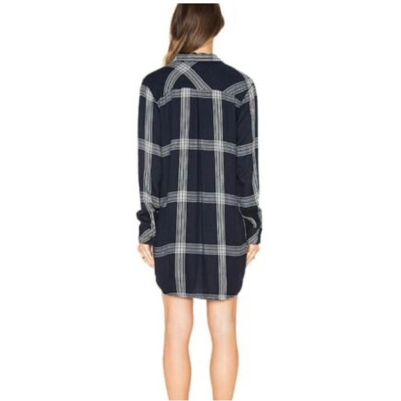 RAILS BIANCA SHIRTDRESS IN VANILLA AND INDIGO. SIZE SMALL - Picture 2 of 5